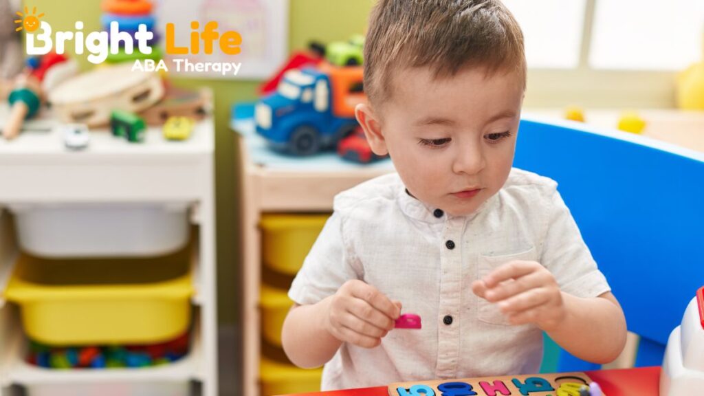 Early signs of autism in toddlers, a child with autism participating in therapy sessions.