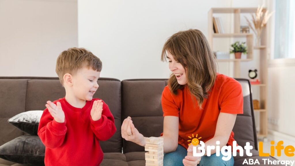 Child with autism and anxiety participating in a supportive therapy session with a therapist.