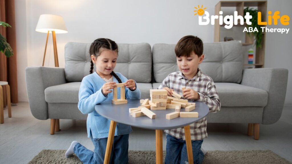 Child following a daily routine and completing structured tasks as part of autism support.