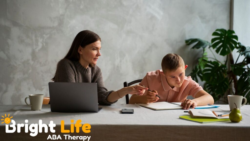 Executive functioning support for autism, a child receiving instruction from a parent.