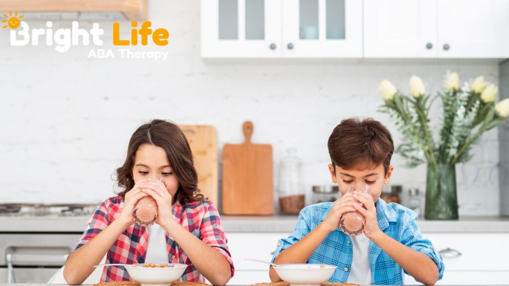 Child following a daily routine and completing structured tasks as part of autism support.